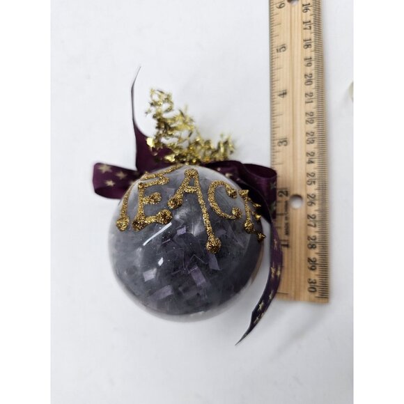 Handmade Victorian Lace & Flowers Christmas Tree Ornament Lot Of 4 ,"Peace",Boho - Picture 11 of 12